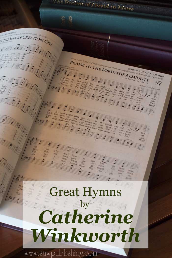 Catherine Winkworth has contributed over one hundred hymns to the Christian hymnal. Her work in making German hymns available in English has allowed us to have access to many great hymns of past centuries which would be otherwise beyond our reach.