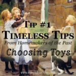 Looking for a way to choose toys for little ones? Here is a Timeless Tip from the 1840’s for choosing toys that will change your child’s life today.