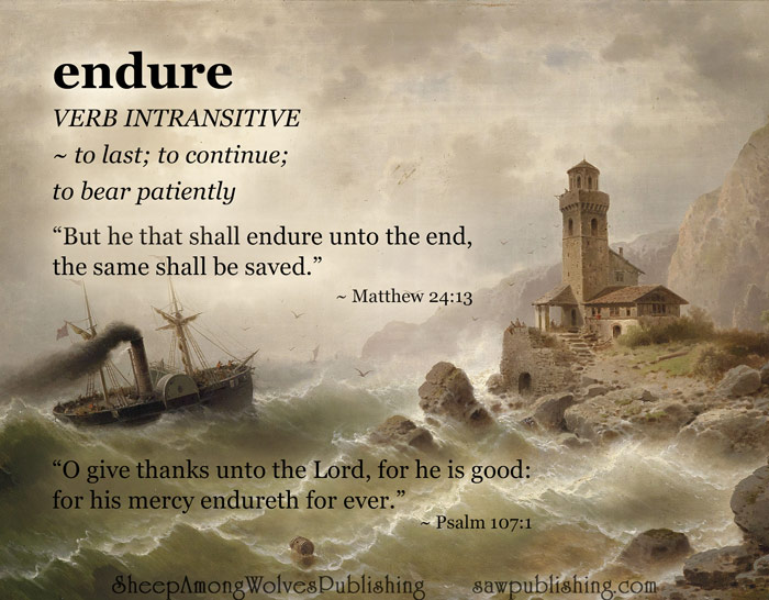  The Word of the Week lesson #8 takes a look at Matthew 24:13 and Psalm 107:1 as we explore the meaning of the word ENDURE.