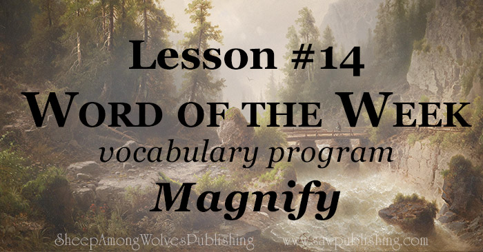 The Word of The Week Lesson #14 takes a look at Psalm 69:30 as we explore the meaning of the word MAGNIFY.