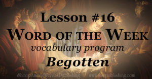 The Word of the Week Lesson #16 takes a look at John 1:14 and John 3:16 as we explore the meaning of the word BEGOTTEN.