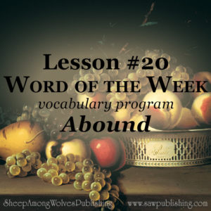 The Word of the Week Lesson #20 takes a look at 2 Corinthians 9:8 as we explore the meaning of the word ABOUND.