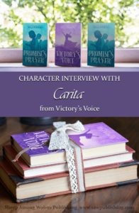 Do you ever wish you could ask questions of your favourite characters? Ever like to pretend those characters are 100% real? So do I! Which is why I was excited for the opportunity ask Carita Ellith a few questions during the Victory’s Voice launch tour!